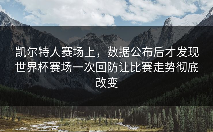 凯尔特人赛场上，数据公布后才发现世界杯赛场一次回防让比赛走势彻底改变