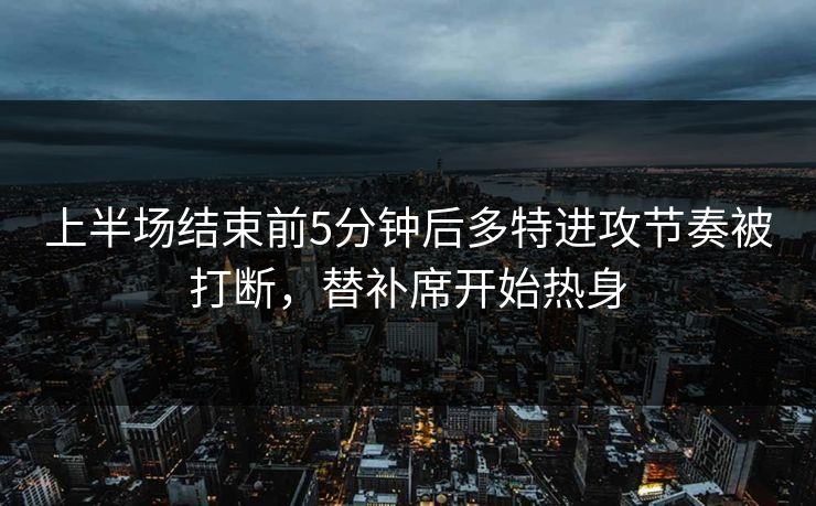 上半场结束前5分钟后多特进攻节奏被打断，替补席开始热身